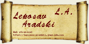 Leposav Aradski vizit kartica